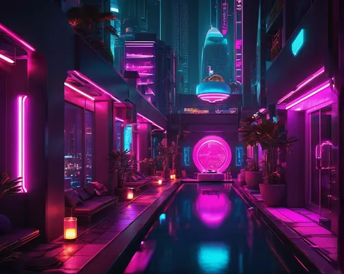 cyberpunk,retro diner,ufo interior,vapor,futuristic,80's design,neon coffee,futuristic landscape,scifi,neon cocktails,metropolis,80s,cinema 4d,nightclub,neon drinks,neon arrows,fantasy city,space port,aesthetic,passage,Conceptual Art,Sci-Fi,Sci-Fi 26