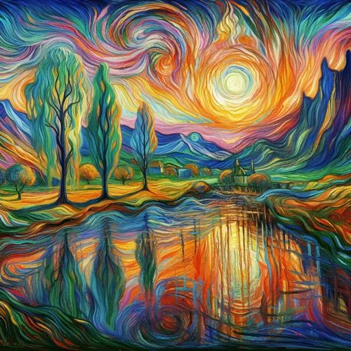 impressionist,kaleidoscape,post impressionist,color fields,landscape background,postimpressionist,impressionism,background abstract,acid lake,gogh,abstract rainbow,virtual landscape,art background,digital artwork,colorful background,coloristic,digital art,seni,glass painting,abstract artwork