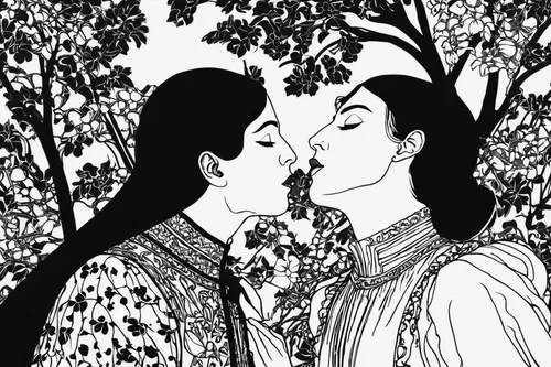 girl kiss,kissing,first kiss,amorous,secret garden of venus,amano,mother kiss,boy kisses girl,cheek kissing,kiss,kimjongilia,cool woodblock images,chinese art,peking opera,young couple,shirakami-sanchi,honeymoon,making out,smooch,lily of the field,Illustration,Black and White,Black and White 24