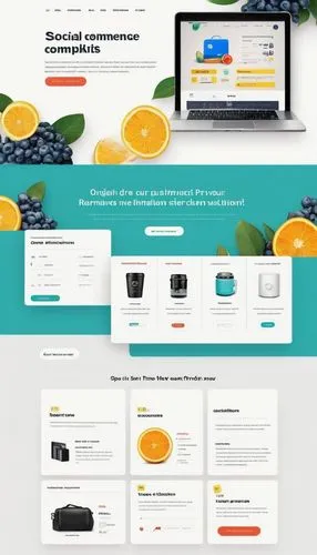 Modern ecommerce website, homepage, daytime, bright colors, clean layout, minimalist style, prominent search bar, categorized product sections, featured products, discounts and promotions, call-to-act