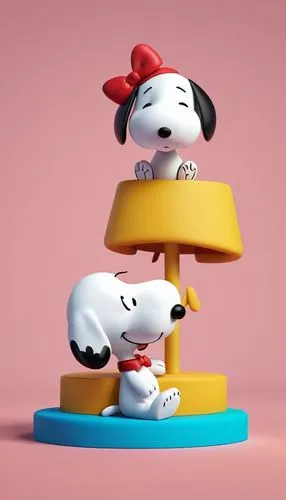 snoopy wallpaper,snoopy,3d figure,3d model,3d render,whimsical animals,animal tower,cinema 4d,akita inu,peanuts,figurines,dog chew toy,game pieces,salt and pepper shakers,toy dog,play figures,stack of