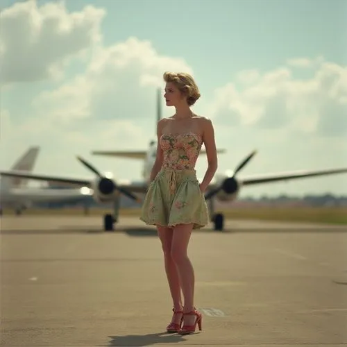 runways,earhart,airport runway,vintage girl,stewardess,jetset