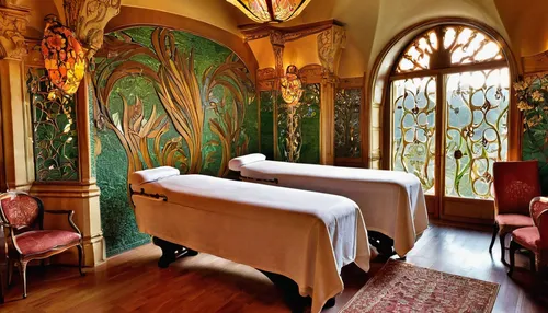 casa fuster hotel,luxury bathroom,art nouveau design,venice italy gritti palace,ornate room,boutique hotel,art nouveau,canopy bed,beauty room,luxury hotel,riad,guest room,treatment room,great room,billiard room,spa items,hotel hall,therapy room,guestroom,wade rooms,Illustration,Retro,Retro 13