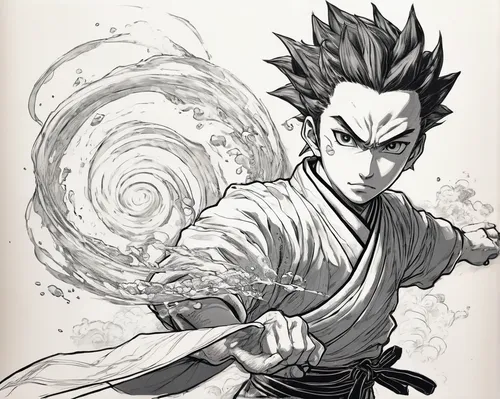 Sketch a breathtaking Tanjiro artwork highlighting his unwavering determination.,takikomi gohan,kenjutsu,wushu,nine-tailed,iaijutsu,japanese martial arts,tsukemono,kame sennin,sōjutsu,taijitu,swordsma