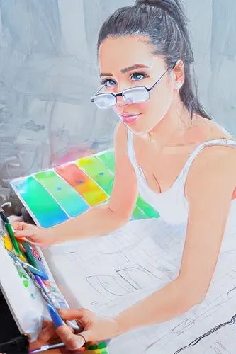 Whiteboard Animation, HIGH DEFINITION, COLOR 30,meticulous painting,girl studying,colored pencil background,illustrator,painting technique,girl drawing,glass painting,colour pencils,frame drawing,pain