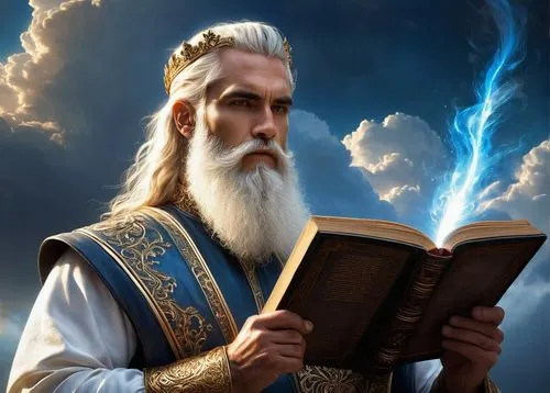 benediction of god the father,twelve apostle,archimandrite,biblical narrative characters,father frost,ten commandments,prayer book,moses,the abbot of olib,male elf,amethist,god of the sea,magic grimoire,uriel,gandalf,poseidon god face,magus,magic book,torah,god,Conceptual Art,Sci-Fi,Sci-Fi 12