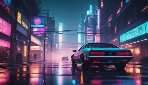 toyota ae85,80s,retro,cyberpunk,80's design,tokyo,tokyo city,retro car,aesthetic,retro background,vapor,retro styled,abstract retro,urban,porsche 944,neon,neon arrows,mazda rx-7,1980's,shinjuku,Illustration,American Style,American Style 10