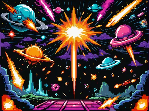 space port,game illustration,space invaders,spacescraft,space voyage,alien world,pixel art,alien planet,asteroids,space art,scene cosmic,retro background,game art,space ships,80's design,turbografx-16,life stage icon,lost in space,starscape,outer space,Unique,Pixel,Pixel 04