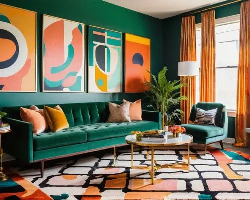 teal and orange,mid century modern,modern decor,contemporary decor,apartment lounge,maximalism,geometric style,interior design,mahdavi,art deco,sitting room,an apartment,shared apartment,kimpton,decor,interior decor,berkus,mid century,bohemian art,great room,Art,Artistic Painting,Artistic Painting 42