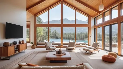 interior modern design,modern living room,wooden windows,living room,livingroom,great room,luxury home interior,wood window,minotti,modern decor,family room,sunroom,bohlin,the cabin in the mountains,snohetta,chalet,mid century modern,interior design,modern room,beautiful home,Photography,General,Realistic