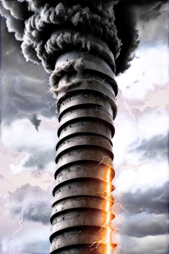 tornado,smoke stacks,tornado drum,smokestack,cloud towers,factory chimney,eruption,pillar of fire,pillar,fairy chimney,nature's wrath,mushroom cloud,tower fall,the eruption,apocalypse,cooling tower,strokkur,earthquake,cellular tower,tower of babel,Illustration,Black and White,Black and White 03