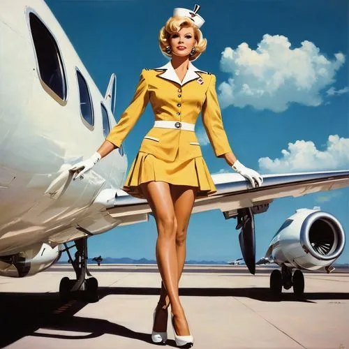 stewardess,flight attendant,douglas dc-7,douglas dc-8,douglas dc-6,supersonic aircraft,aviation,boeing 727,edsel citation,retro pin up girl,airline travel,boeing 707,retro pin up girls,airline,pin-up girl,pin ups,supersonic transport,pin up girl,retro women,lockheed model 10 electra,Conceptual Art,Fantasy,Fantasy 06