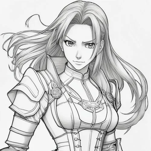 aerith,sophitia,langrisser,shanna,arianrhod,filleigh,Illustration,Black and White,Black and White 08