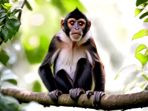 white-fronted capuchin,long tailed macaque,langur,white-headed capuchin,tufted capuchin,colobus,crab-eating macaque,guenon,de brazza's monkey,cercopithecus neglectus,tamarin,barbary monkey,macaque,primate,uakari,siamang,gibbon,squirrel monkey,common chimpanzee,rhesus macaque,Conceptual Art,Oil color,Oil Color 08