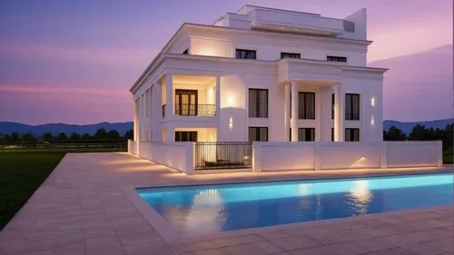 leds, white, american modern neoclassic,holiday villa,modern house,luxury property,villa,pool house,luxury home,beautiful home,private house,modern architecture,mansion,luxury real estate,residential 