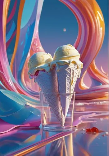 Crystal ice cream,neon ice cream,slurpee,swirls,soft serve ice creams,milkshake,ice cream icons,cinema 4d,ice-cream,colorful foil background,icecream,ice cream cones,background colorful,cake batter,ic