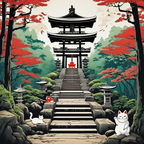 travel poster,japan,japanese icons,japanese background,kyoto,japanese shrine,cool woodblock images,torii,淡島神社,japanese art,japanese sakura background,inari,tsukemono,goki,studio ghibli,japanese culture,geisha,japanese floral background,kitsune,japan pattern,Unique,Design,Infographics