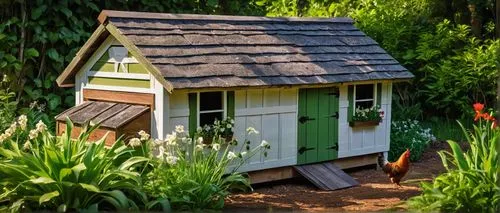 garden shed,a chicken coop,chicken coop,greenhut,miniature house,children's playhouse,pigeon house,bird house,wood doghouse,little house,fairy house,birdhouse,sheds,shed,dog house,small house,summerhouse,outhouse,outbuilding,insect house,Illustration,Retro,Retro 14