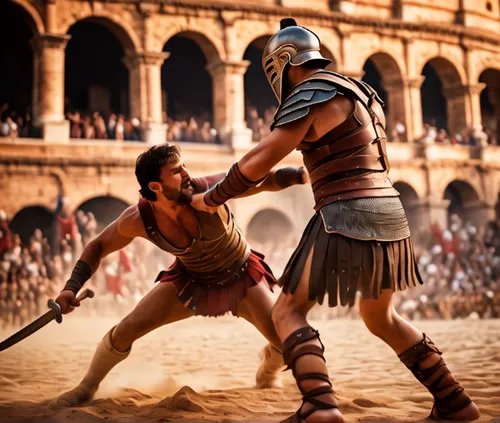 Gladiator Fight, Colosseum, Roaring Crowd, High Adrenaline, Shot on IMAX Laser, Intricate Details,gladiator,gladiators,rome 2,sparta,greco-roman wrestling,italy colosseum,roman coliseum,roman history,