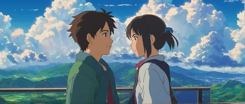 hiyayakko,studio ghibli,romantic scene,anime 3d,world end,love in air,shirakami-sanchi,girl and boy outdoor,japanese background,boy and girl,my neighbor totoro,couple silhouette,anime cartoon,yamada's rice fields,kumano kodo,romantic meeting,koyasan,chuka wakame,sakana,sails a ship,Art,Classical Oil Painting,Classical Oil Painting 06