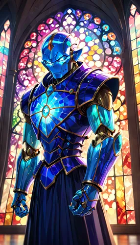 stained glass,scales of justice,priest,knight festival,stained glass window,god of the sea,paladin,knight,stained glass windows,choir master,high priest,knight armor,prophet,figure of justice,magistrate,magus,summoner,kneel,ilightmarine,armor,Anime,Anime,Realistic