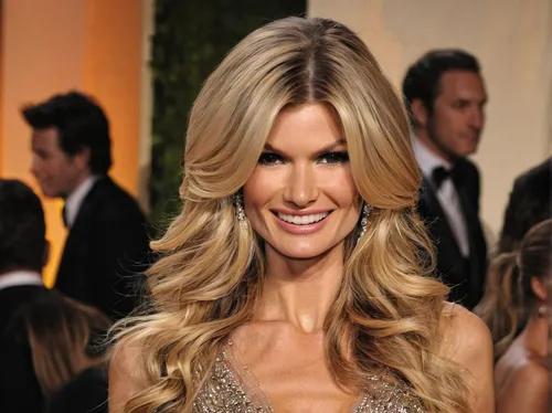 Marisa Miller arrives at the 2012 Vanity Fair Oscar Party hosted by Graydon Carter at Sunset Tower on February 26, 2012 in West Hollywood, California.,havana brown,farrah fawcett,layered hair,female h