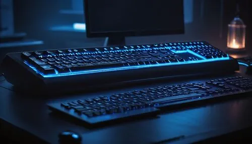 computer keyboard,fractal design,computer desk,lan,keybord,blue light,laptop keyboard,pc,cinema 4d,3d render,desktop computer,keyboards,keyboard,game light,ambient lights,space bar,computer art,computer workstation,computer game,uv,Illustration,Realistic Fantasy,Realistic Fantasy 46