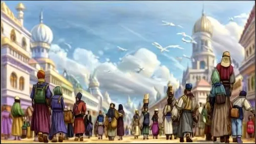 the pied piper of hamelin,hamelin,fantasy city,elves flight,fantasy world,aladha,ancient parade,constantinople,sky city,aladin,grand bazaar,medieval market,fairy tail,disneyland park,hogwarts,moc chau hill,airships,arcanum,city cities,aurora village