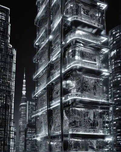 glass facade,glass building,glass facades,dubai marina,ctbuh,arcology,urban towers,highrises,high rises,futuristic architecture,cybercity,kimmelman,architectures,tall buildings,wireframe,dubia,oscorp,dubay,condos,skyscraping,Illustration,Black and White,Black and White 11