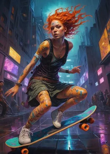 skater,skaters,rollergirl,woman free skating,rollerskating,skating,Illustration,Realistic Fantasy,Realistic Fantasy 18