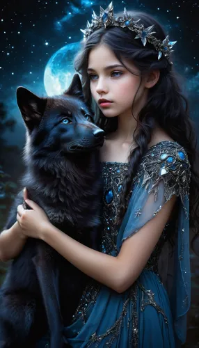 fantasy picture,fantasy art,fairy tale character,faery,fantasy portrait,faerie,children's fairy tale,fairy tale,mystical portrait of a girl,blue enchantress,fairy tales,fairytale characters,blue moon rose,a fairy tale,sorceress,black shepherd,constellation wolf,fairy queen,fantasy woman,photomanipulation,Conceptual Art,Fantasy,Fantasy 11