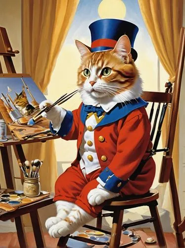 tretchikoff,vintage cats,meissonier,painting technique,maometto,mozartkugeln,Illustration,Retro,Retro 18