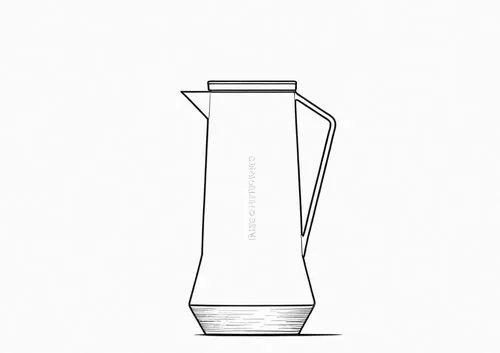 cup，bottle,the outline of a large electric blender,carafe,erlenmeyer flask,isolated bottle,glass jar,coffee tumbler,water jug,Design Sketch,Design Sketch,Black and white Comic