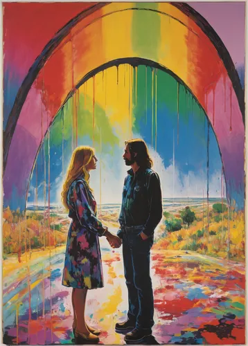 rainbow bridge,1971,1973,rainbow,rainbow background,rainbow color palette,young couple,rainbow colors,two people,loving couple sunrise,rainbow jazz silhouettes,raimbow,man and woman,1967,psychedelic art,as a couple,1982,cd cover,rainbow flag,rainbow world map,Conceptual Art,Graffiti Art,Graffiti Art 06