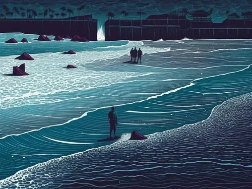 spectacular waves ,sea trenches,cave on the water,the blue caves,exploration of the sea,midwater,blue cave,blue caves,undercurrents,yonaguni,undersea,sci fiction illustration,ice cave,the people in th