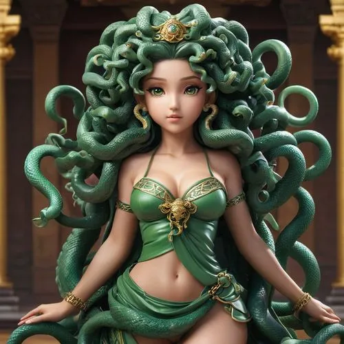 medusa gorgon,medusa,gorgon,kotobukiya,jade,tiana,anahata,hula,doll figure,lotus with hands,jade flower,malva,green mermaid scale,jasmine,3d figure,water nymph,oriental princess,ashitaba,cnidaria,female doll,Photography,General,Natural