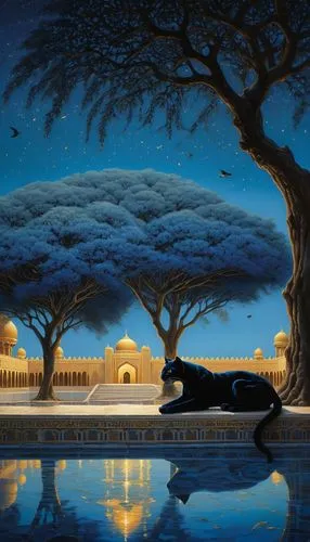 agrabah,rem in arabian nights,emirates palace hotel,night scene,aladdin,siddharta,Illustration,Realistic Fantasy,Realistic Fantasy 08