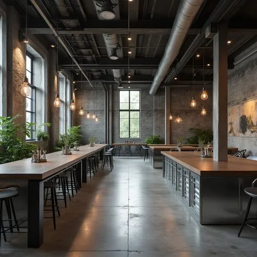 loft,officine,lofts,chefs kitchen,tile kitchen,contemporary decor,brickworks,concrete ceiling,taproom,industrial design,breakfast room,modern decor,wooden beams,barnwood,modern office,interior design,kitchen interior,dining room,working space,modern kitchen interior,Photography,General,Realistic