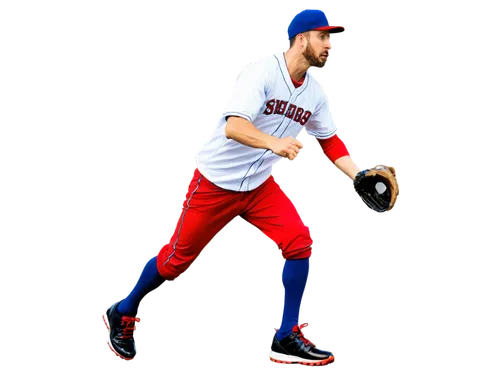 Line art, baseball player, dynamic pose, throwing ball, strong arm, athletic body, sporty hairstyle, sweatband on forehead, white jersey, blue pants, red socks, black cleats, intense facial expression