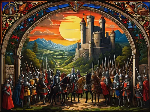 middle ages,the middle ages,medieval market,medieval,bach knights castle,hall of the fallen,constantinople,murals,knight festival,summer solstice,the order of the fields,stargate,background image,church painting,mural,pilgrimage,fantasy picture,cd cover,the pied piper of hamelin,st martin's day,Art,Classical Oil Painting,Classical Oil Painting 29