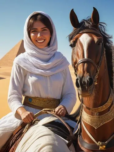 araba,donna,cavallo,deserto,Illustration,Realistic Fantasy,Realistic Fantasy 28