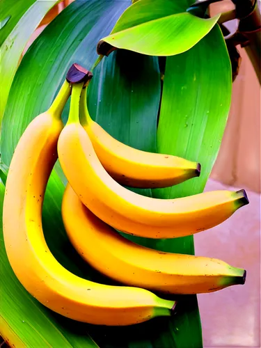 Racimo de bananos, tropical fruit, yellow skin, green tips, curved shape, clusters of bananas, natural lighting, soft focus, warm color tone, 3/4 composition, shallow depth of field, morning dew, cine