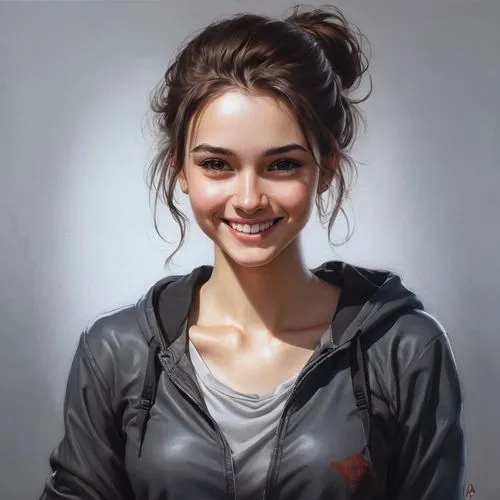 girl portrait,a girl's smile,young woman,portrait of a girl,digital painting,oil painting,artist portrait,painting technique,girl drawing,romantic portrait,world digital painting,girl in t-shirt,fantasy portrait,killer smile,art painting,painting,oil painting on canvas,mystical portrait of a girl,painter,woman portrait,Illustration,Paper based,Paper Based 02