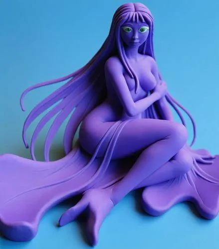 zentai,3d figure,melusine,woman sculpture,amphitrite,nereid,Unique,3D,Clay