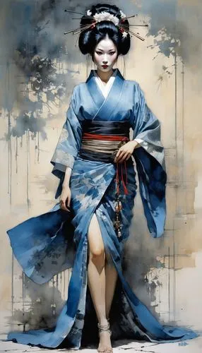 geisha,geisha girl,maiko,geiko,geishas,japanese art,bunraku,kabuki,oiran,hakuho,omotoyossi,masamori,ugetsu,kunqu,sensu,kuniyoshi,japanese woman,seimei,harumafuji,ukiyo,Illustration,Paper based,Paper Based 12