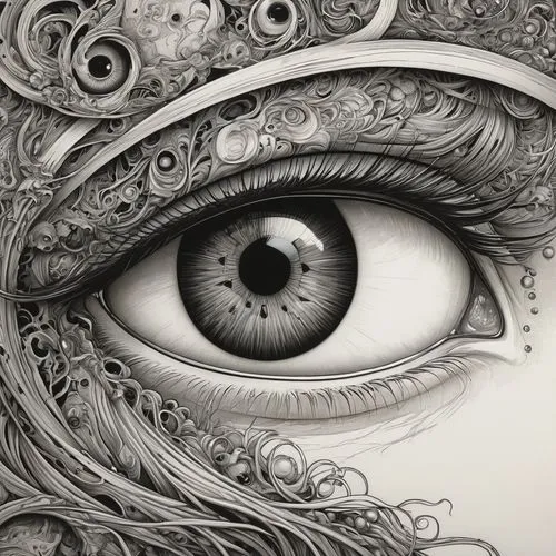 eyes line art,cosmic eye,third eye,abstract eye,pencil drawings,imaginacion,gazer,intricately,eyeball,biomechanical,women's eyes,oeil,fractals art,eyeful,cornea,eye ball,all seeing eye,eyesores,jover,intricacies,Illustration,Black and White,Black and White 01