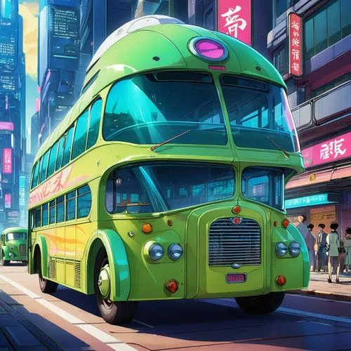 city bus,trolley bus,bus,citybus,microbuses,autobus,Illustration,Japanese style,Japanese Style 03