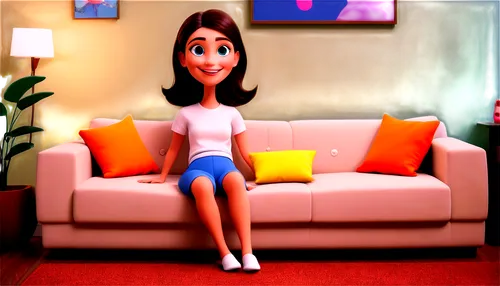 amination,cute cartoon image,3d albhabet,3d background,girl sitting,animated,3d rendered,cute cartoon character,sofa,blur office background,animation,lois,animator,3d figure,character animation,animations,bethenny,3d render,chairwoman,anime 3d,Illustration,Paper based,Paper Based 09