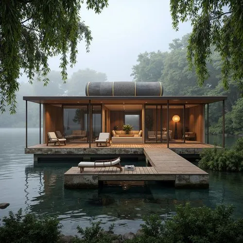 house by the water,floating huts,house with lake,houseboat,pool house,summer house,amanresorts,summer cottage,boat house,houseboats,floating on the river,asian architecture,boathouse,floating over lake,teahouse,beautiful home,shaoming,wooden house,the cabin in the mountains,suzhou