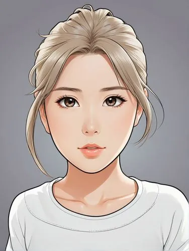 女生，白色衬衫，卡通，日本动漫，chibi，动漫，插画，扁平插画,the anime character of a ,manhwa,hyoty,chaenopsid,yobi,haeju,ikumi,Illustration,Japanese style,Japanese Style 07